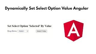 Angular Select Option Set Selected Dynamically