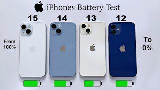 iPhone 15 vs iPhone 14 vs iPhone 13 vs iPhone 12 Battery  Test | SHOCKING RESULT 