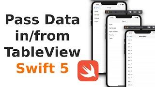 Pass Data from TableView and ViewController (Swift 5, Xcode 11) - 2020 iOS Development