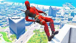 Deadpool Mod Gameplay In GTA 5 - Jumps, Ragdolls, Funny Fails