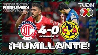 Resumen y goles | Toluca 4-0 América | Liga Mx -AP2024 - J17 | TUDN