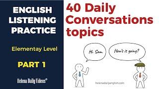 40 English Conversations | Daily English Topics (Work, Travel, Sport) - Part 1  | Elementary Level