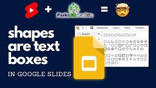 Shapes are text boxes in Google Slides