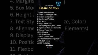 Basic CSS topics #html #css #coding #webdevelopment