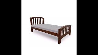 ALMIRO Pure Solid Wood Single Bed ( HD-SBD-058-H-Dark Brown) Single Bed for Sale in Pakistan