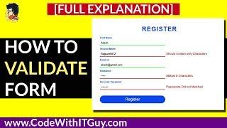 How to Validate form using jQuery | Easy Validation in 8 minutes | Validation 2018 by  theitguy