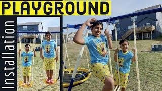 Walmart SuperFun 8 Swing Set Playground Installation | Backyard Playground Installation