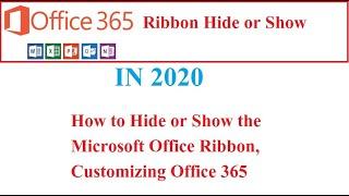 Microsoft office 365 ribbon | How to hide or show Ribbon in Microsoft office 365