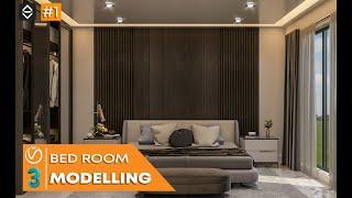 3Ds Max Bedroom Modelling Tutorial |  3Ds Max + Vray Bedroom Modelling and Texturing Tutorial | #1