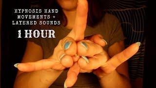 ASMR Hypnosis Hand Movements (1 HOUR) with Relaxing Layered Sounds