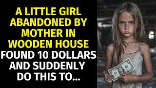 A little girl abandoned by mother in wooden house found 10 dollars and suddenly do this to...