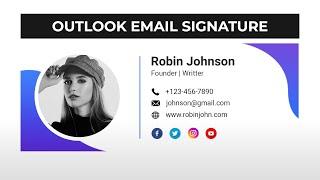 Outlook Email Signature - PSD Template | Photoshop Tutorial