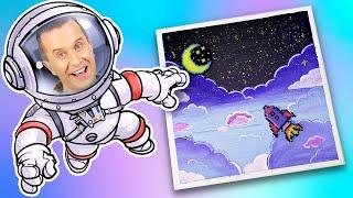 DIY Mosaic Astronaut & Space Painting  | Fun & Easy Cosmic Crafts by Slick Slime Sam's Maker World