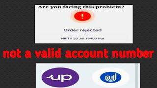 Upstock Not A Valid Account Number , F&O, not a valid account number