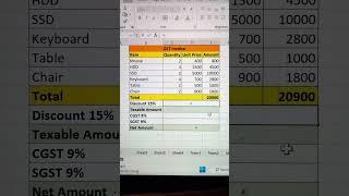 Create GST Invoice In Excel  | GST Invoice Kaise Banaye  #excel #billingformat #howto #bytetech