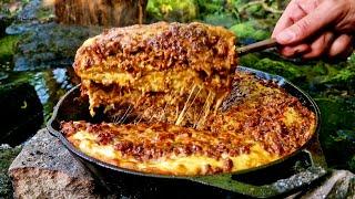 The Best Lasagna Ever cooked in Nature ASMR Cooking