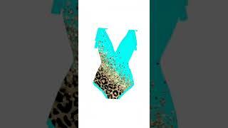 Contrast Leopard Print Crisscross Halter Bikini Set