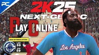 NBA 2K25 Play Online | James Harden forces the Bulls to "OVERTIME" | Clippers vs Bulls | RTX 3050 ti