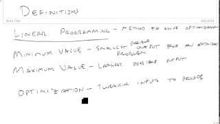 Definitions of Linear Programming