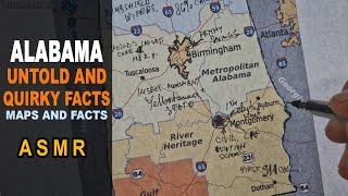 ASMR: ALABAMA - The Untold and Quirky FACTS | Map outline with facts [ ASMR maps and Facts ]