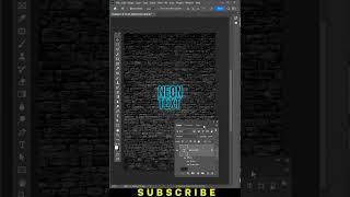 Neon Text Effect   - Photoshop Tutorial #shorts #photoshop #photoshoptricks