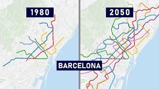 Evolution of the Barcelona Metro 1863-2050 (animation)