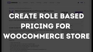 How to add Role Based Pricing to your WooCommerce Store?