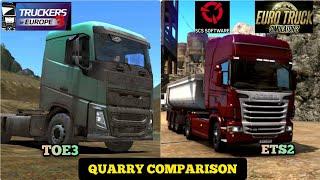 QUARRY Map Comparison between Truckers Of Europe3 vs Euro Truck Simulator2