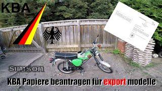 Simson KBA Papiere beantragen auch Export | Ungarn | Bulgarien| Datta