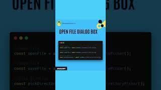 Javascript, Open File Dialog Box #javascript #shorts