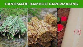 The Delicate Craft of Handmade Bamboo Papermaking in a Picturesque Rural Village