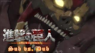 The Armored Titan's roar - Sub vs. Dub