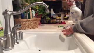ASMR Cleaning Kitchen and Scrubbing Wiping Tile Counter Tops (no tapping no talking)