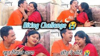 Biting Challenge Husband V's Wife Fanny Video  |Love Marriage Couple | Bit Challenge Video Hindi