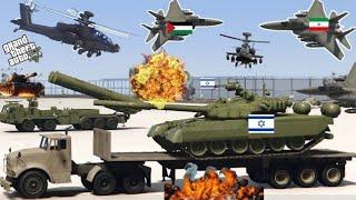 Israeli Secret Weapons Supply Convoy Badly Destroyed by Irani Fighter Jets & Helicopter -GTA5