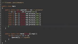 Java Methods Review - Spanish Numbers