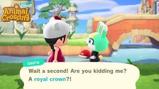 This Is Why You NEVER GIVE SASHA THE ROYAL CROWN! | Animal Crossing Gifts | ACNH Most Expensive Item