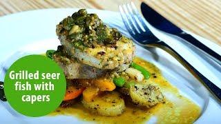 Grilled seer fish with capers and tropical vegetables | Onmanorama Food