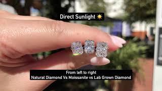 Radiant Cut Natural Diamond vs Moissanite vs Lab Grown Diamond