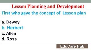 Lesson Plan mcq || mcqs related to Lesson Plan || Educational Mcqs