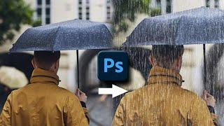 Rain Effect in Photoshop 2023 | How to Make a Rain Effect in Photoshop