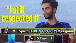"I still respected it" -Sumail on TORONTOTOKYO's "ez game" all chat vs OG at TI10 & Emo's "?" vs EG