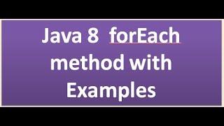 Java 8 forEach method with examples