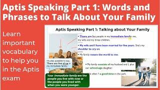 APTIS: Speaking Part 1 - Words and Phrases to Talk about Your Family