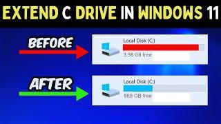 How to Extend C Drive Size without Software in Windows 11 | Extend C Partition Size