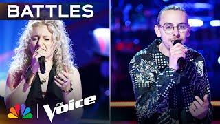 Ethan Eckenroad and Fran Polsa Sync Up in a Stunning Performance of "July" | The Voice Battles | NBC