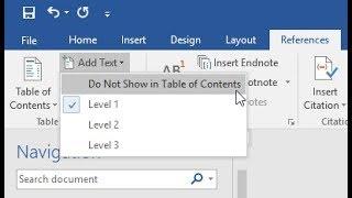 MS Word - Exclude Heading From Table Of Contents