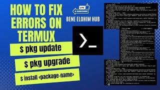 How To Fix $ pkg update & $ pkg upgrade error on the Latest Termux Android Application | Error | Fix