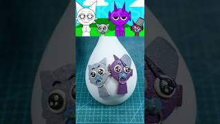 Reverse Play ⬅️ Wenda x Gray, Durple  x Brud Kiss BABY from Sprunki with clay #shorts #clay #diy