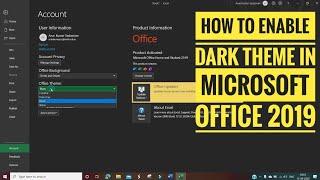 How to enable dark mode in Microsoft Office 2019 applications | Dark theme in Microsoft Office